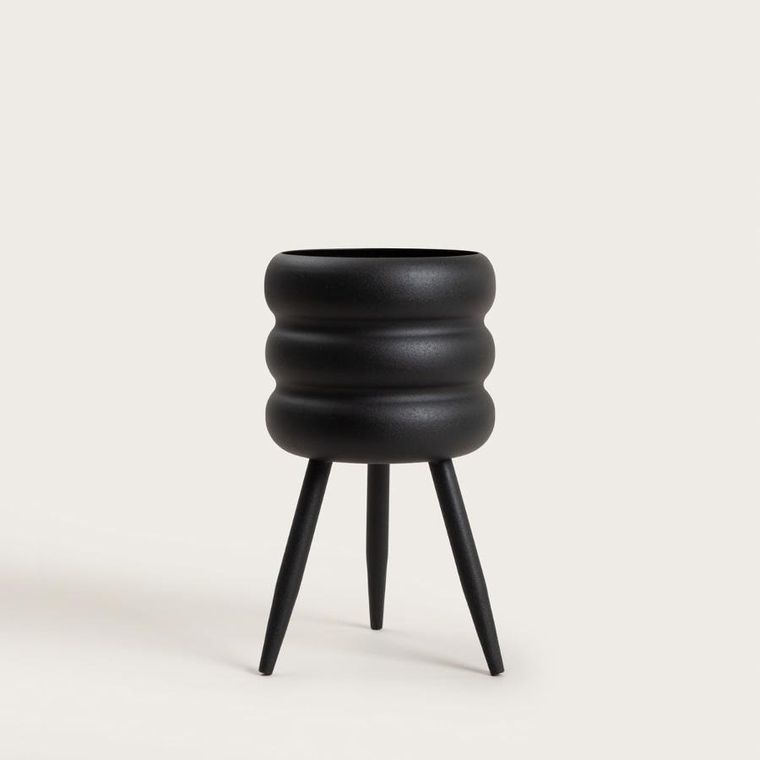 Homla, Buuble, kwietnik na nóżkach, czarny, 16-28,5 cm