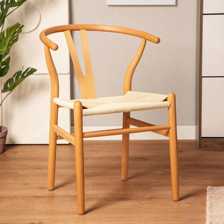 Homla, Caderia, Krzesło plecione naturalne, 45-45-76 cm, 871356