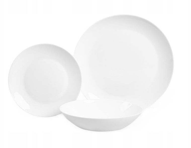 Homla, Capri, zestaw talerzy, białych, 18 elementów