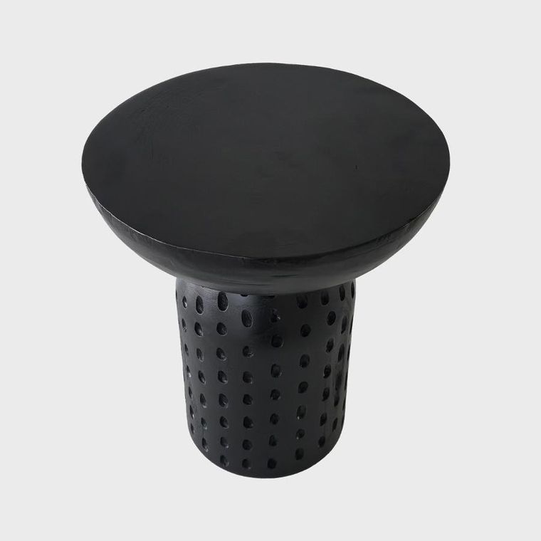 Homla, Charme, stolik kawowy, drewniany, czarny, 37-37-42 cm