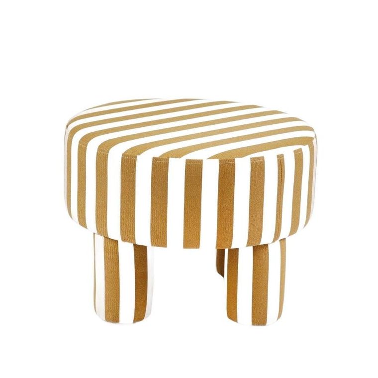 Homla, Chiaro, pufa, beżowo-biała, 50-50-37 cm