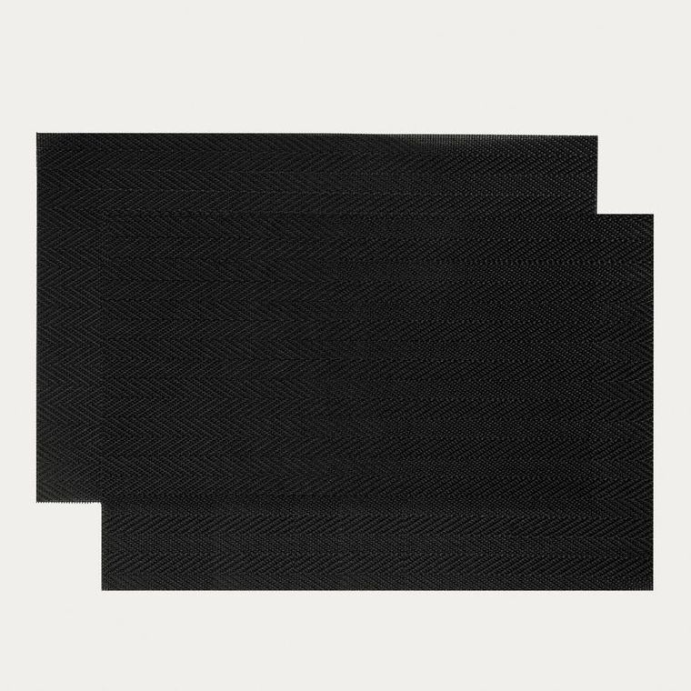 Homla, Clasic, maty stołowe, czarne, zestaw, 30-45 cm, 2 szt.