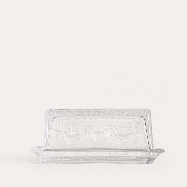 Homla, Creston, maselniczka, szklana z motywem ptaków, 17,5-7 cm