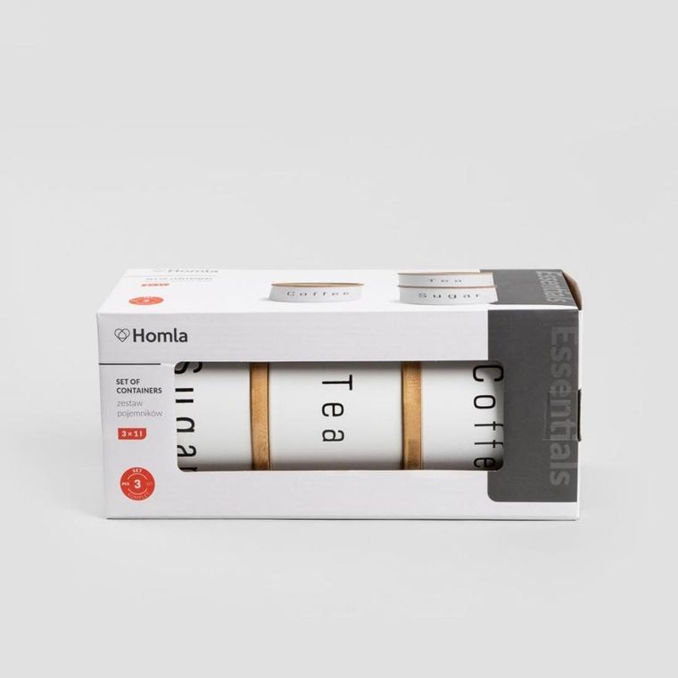 Homla, Deros, zestaw pojemników na kawę, herbatę, cukier