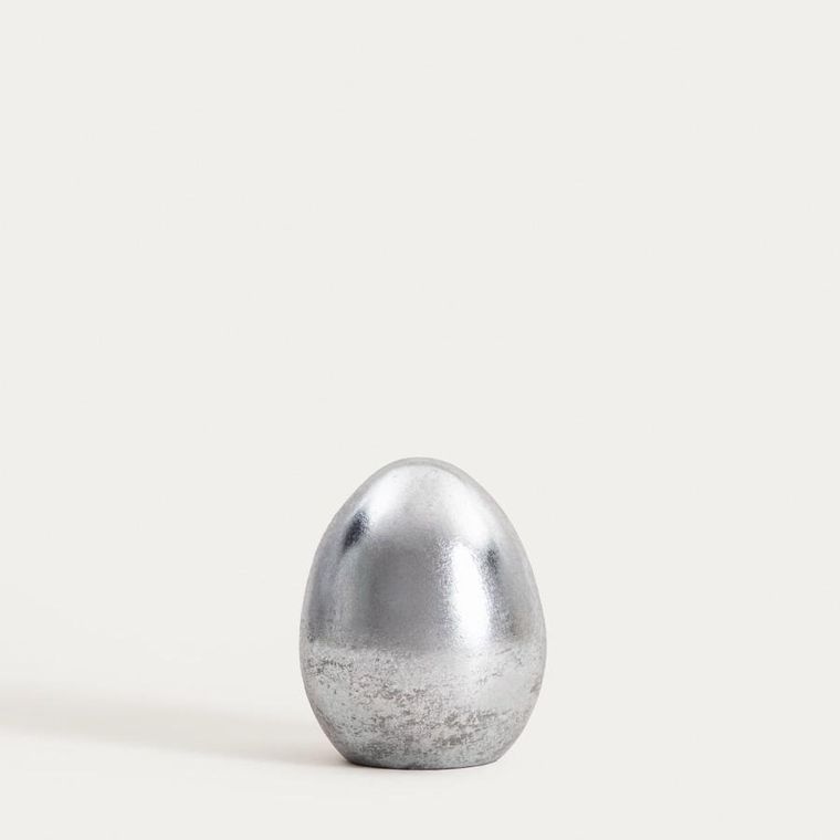 Homla, Deso, figurka, jajko małe, srebrne, 10-12,7 cm