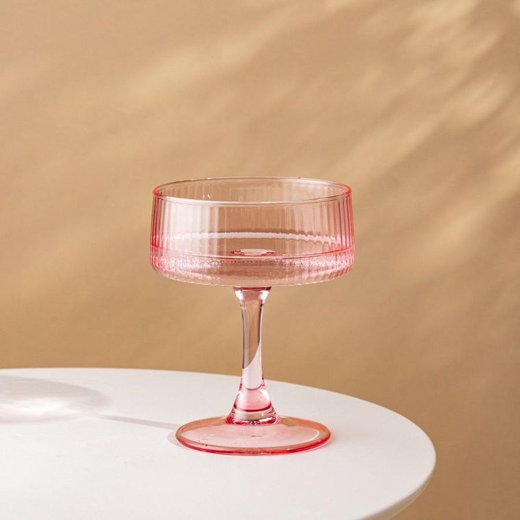 Homla, Dolore, kieliszek, różowy ryflowany, 0,23l, 729553