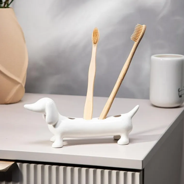 Homla, Dorsey, stojak na szczoteczki do zębów z jamnikiem, 7,3-10,9 cm