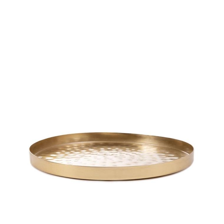 Homla, Dritto, taca dekoracyjna, młotkowana złota, 23-23-1,5 cm, 859125