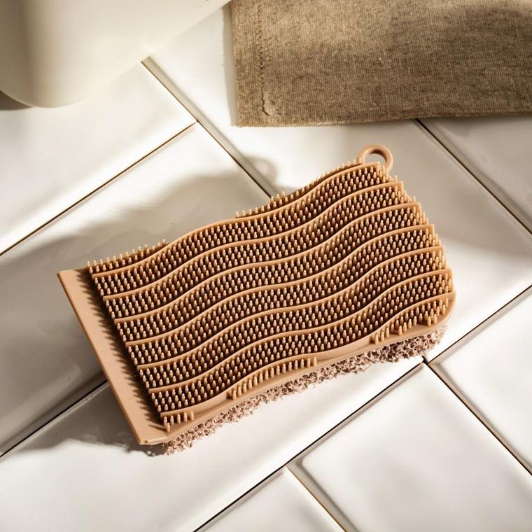 Homla, Easy Clean, Gąbka silikonowa dwustronna taupe, 13-7 cm, 723919