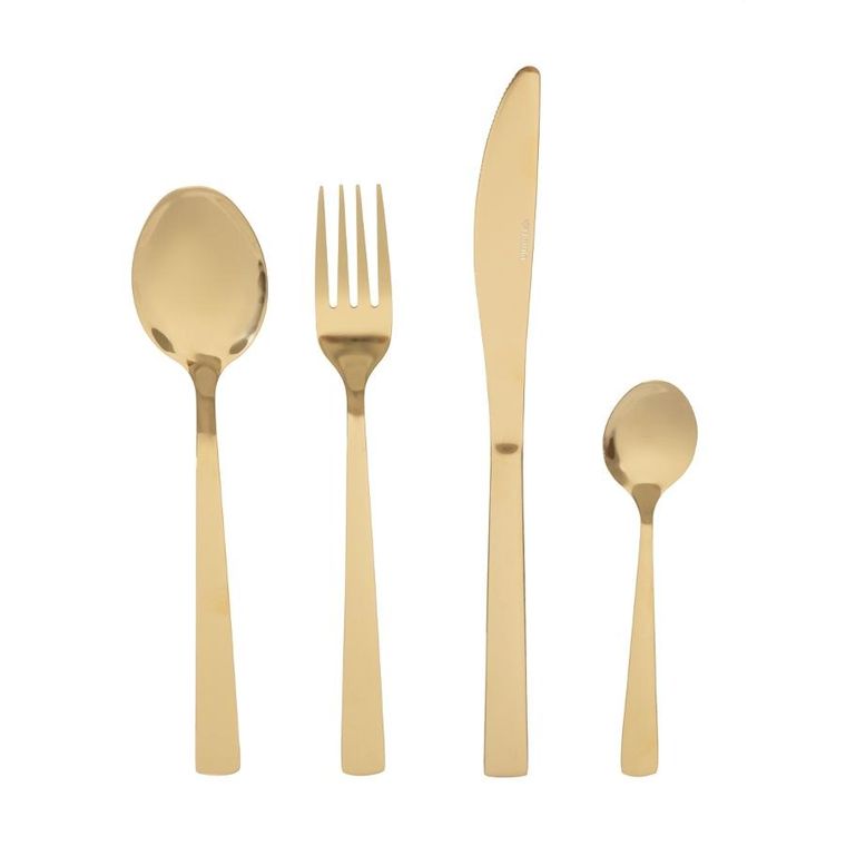Homla, Fabro, zestaw sztućców, złotych, 24 szt.