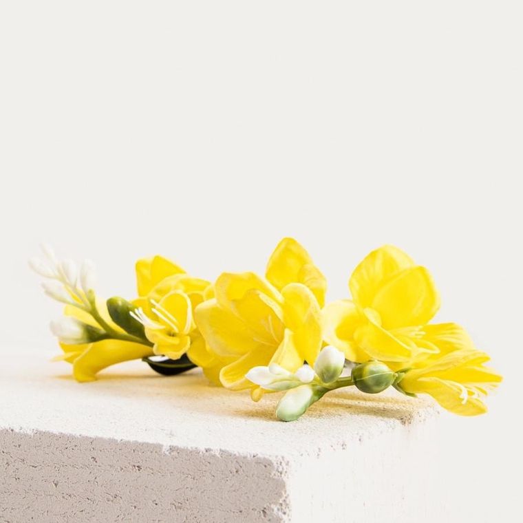 Homla, Fersia, gałązka sztuczna, frezja żółta, 58 cm