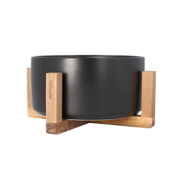 Homla, Fincan, misa do sałat, ceramiczna, czarna, 20-10 cm