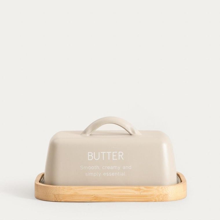 Homla, Flora, maselniczka, z drewnianą podstawką, 15,5-10,5 cm, 762222