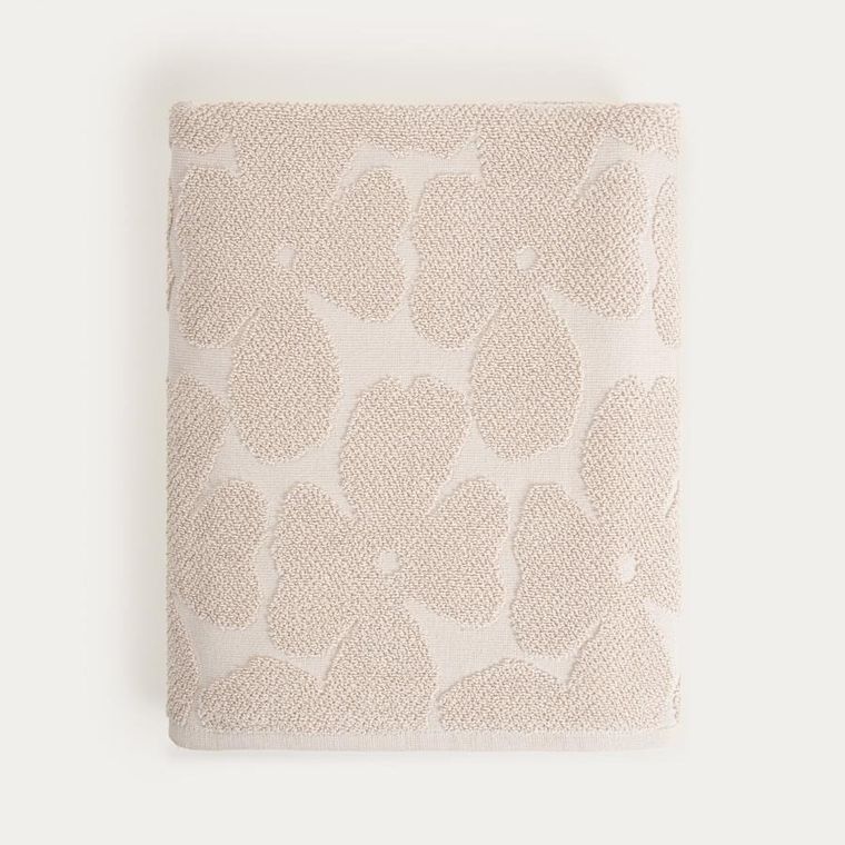 Homla, Flores, ręcznik, beżowy żakardowy, 100-150 cm