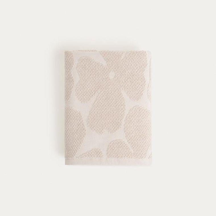 Homla, Flores, ręcznik, beżowy żakardowy, 50-90 cm