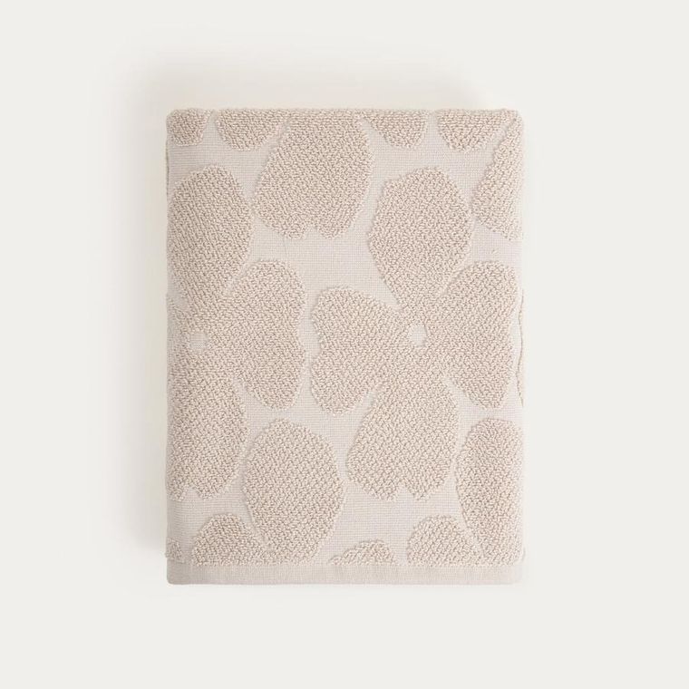 Homla, Flores, ręcznik, beżowy żakardowy, 70-130 cm