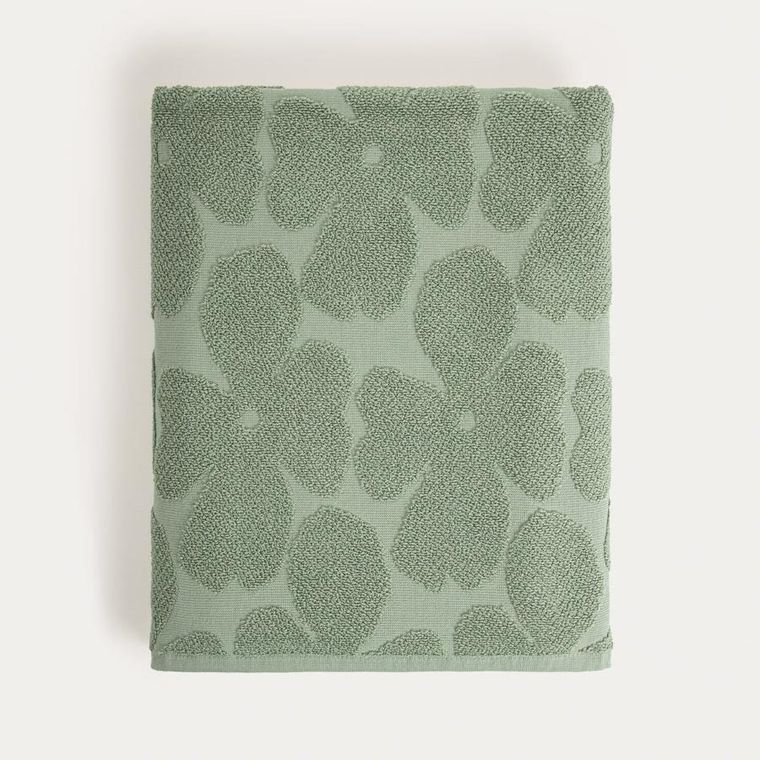 Homla, Flores, ręcznik, pistacjowy żakardowy, 100-150 cm