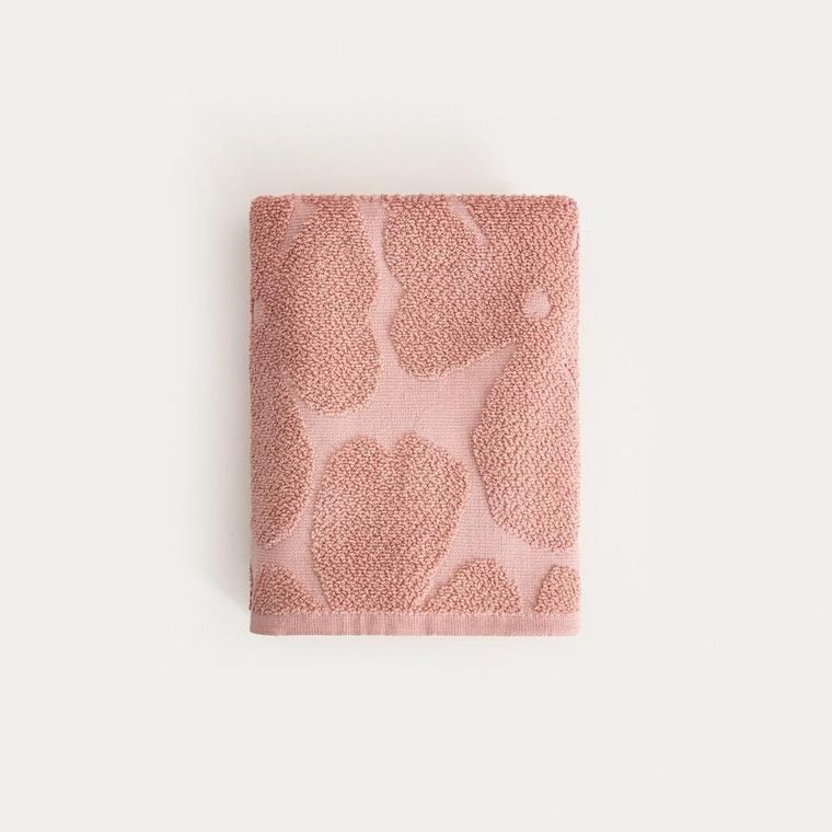 Homla, Flores, ręcznik, różowy żakardowy, 50-90 cm