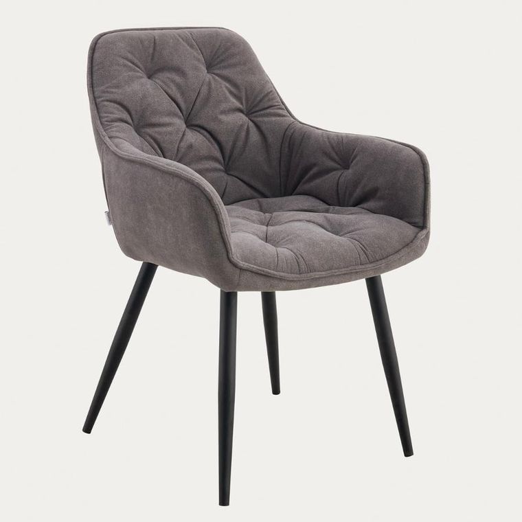 Homla, Fussy, krzesło, w tkaninie, szare, 57-63-84 cm