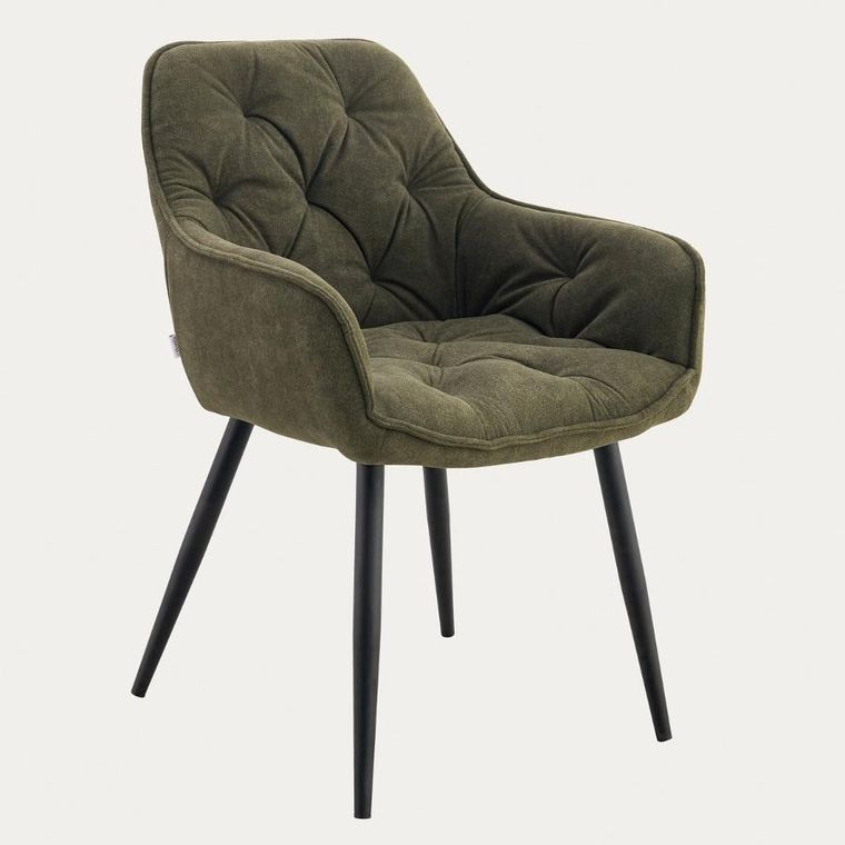 Homla, Fussy, krzesło, w tkaninie, zielone, 57-63-84 cm