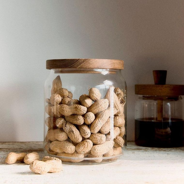 Homla, Gabin, pojemnik, szklany z akacjowym wieczkiem, 1,3l