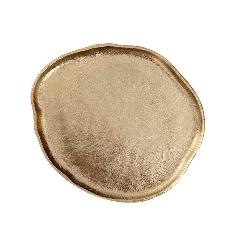 Homla, Girona, taca dekoracyjna, metalowa złota, 24-21-1,5 cm