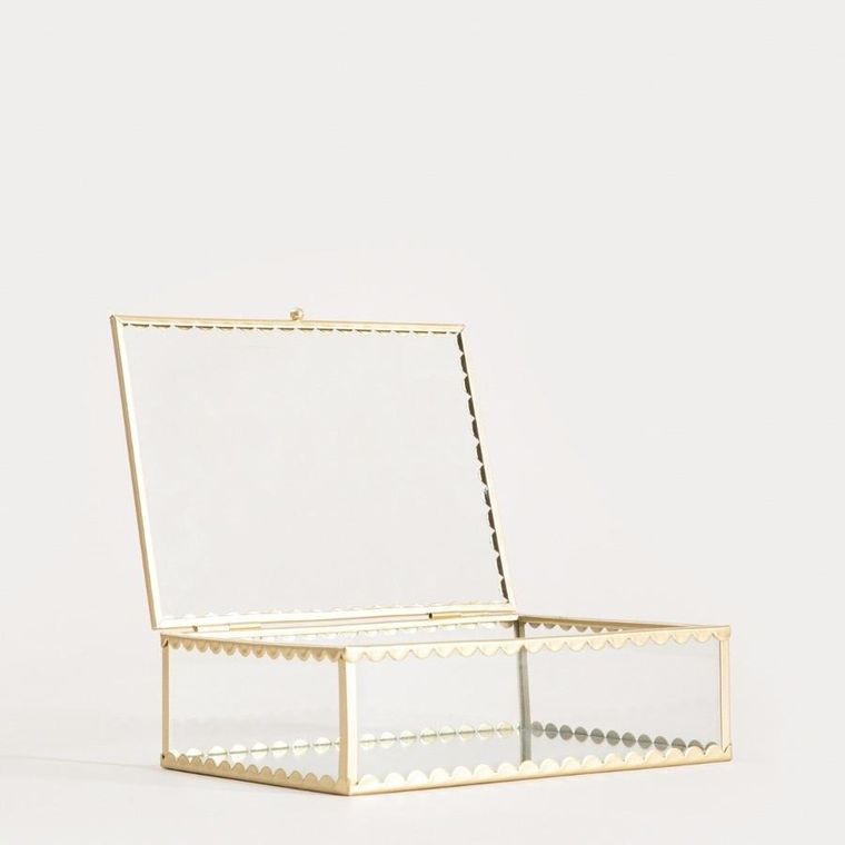 Homla, Grazia, szkatułka na biżuterię, złota, 18-13-5,5 cm