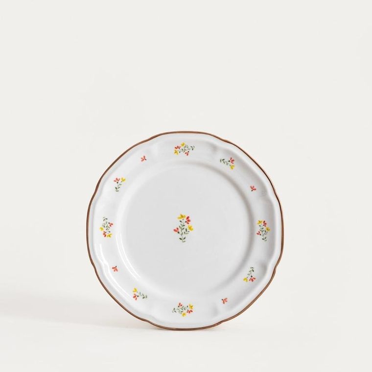 Homla, Greta, talerz, deserowy z kwiatuszkami, 21 cm