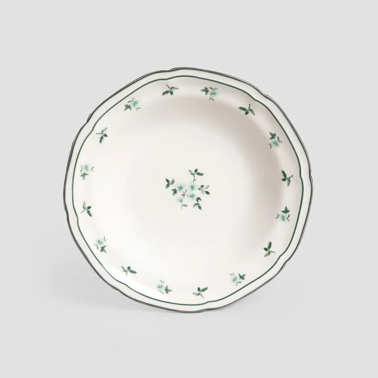 Homla, Greta, talerz, głęboki zielony, 22 cm