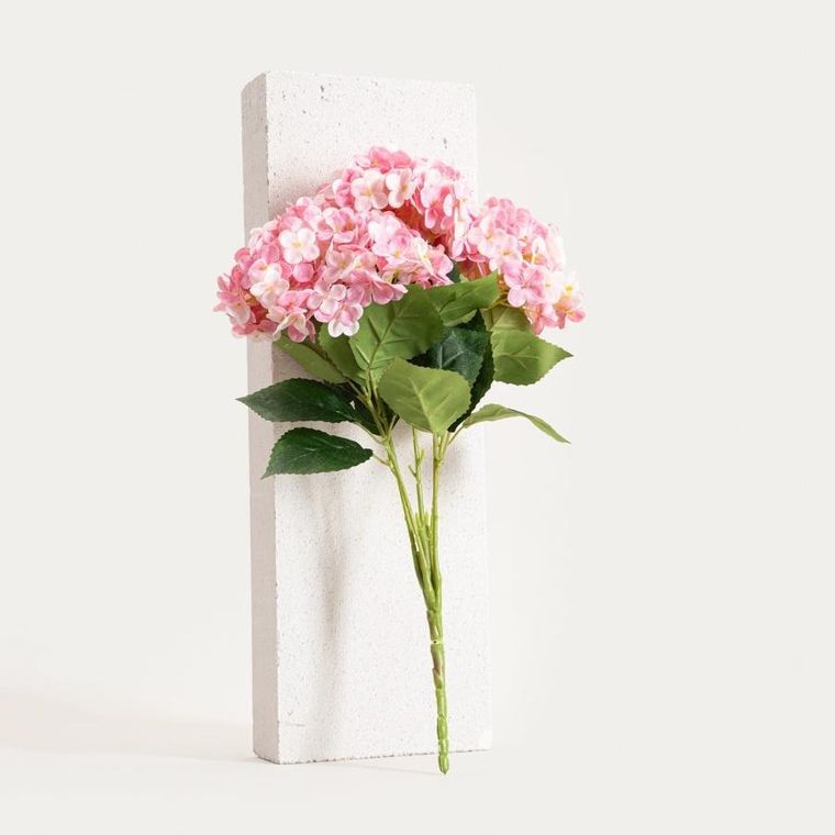 Homla, Hyndra, gałązka sztuczna, hortensja różowa, 51 cm