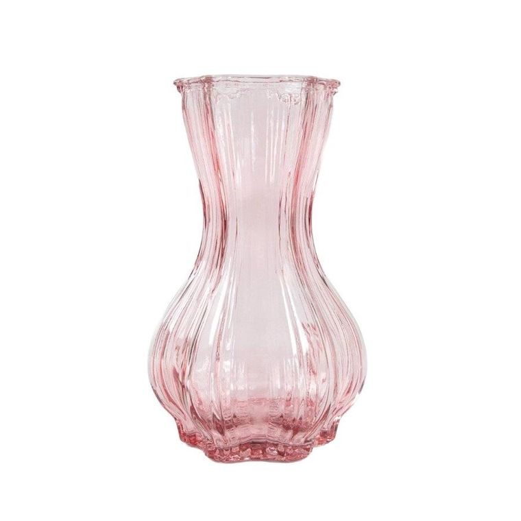 Homla, Junne, wazon, szklany różowy, 12-20,3 cm