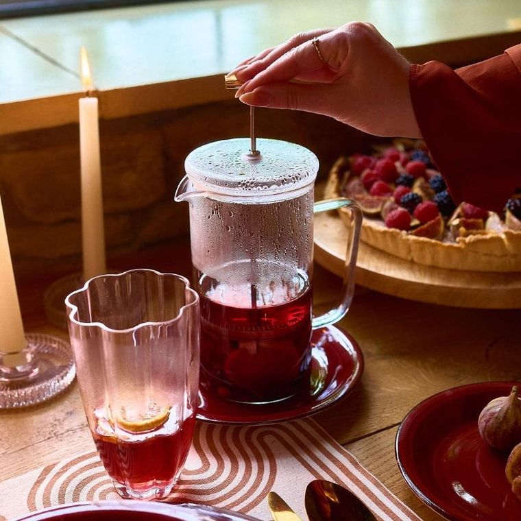 Homla, Lattrice, zaparzacz, szklany transparentny, 1l