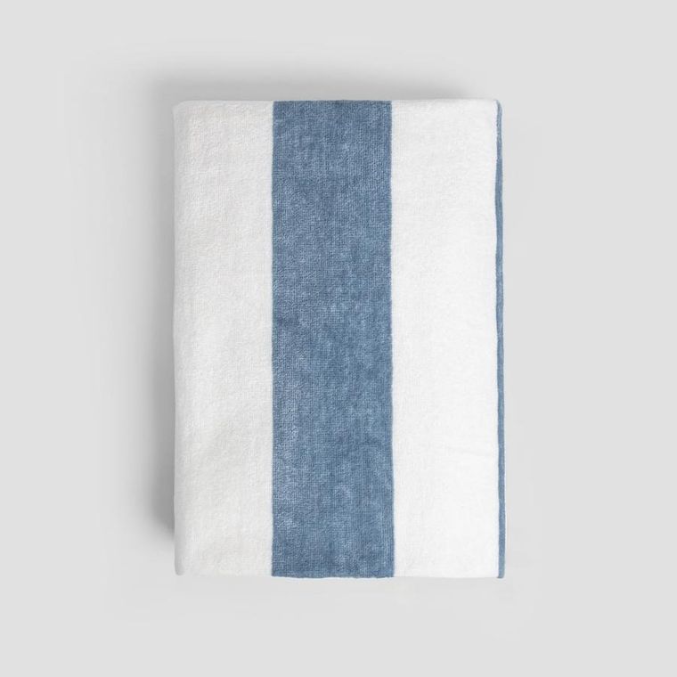 Homla, Lawena, ręcznik, w biało błękitne pasy, 100-150 cm