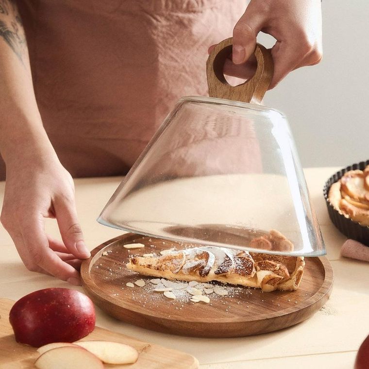 Homla, Lenne, patera, ze szklanym kloszem, 23-19 cm