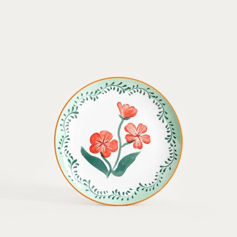 Homla, Limk, talerz, deserowy z czerwonymi kwiatkami, 20 cm