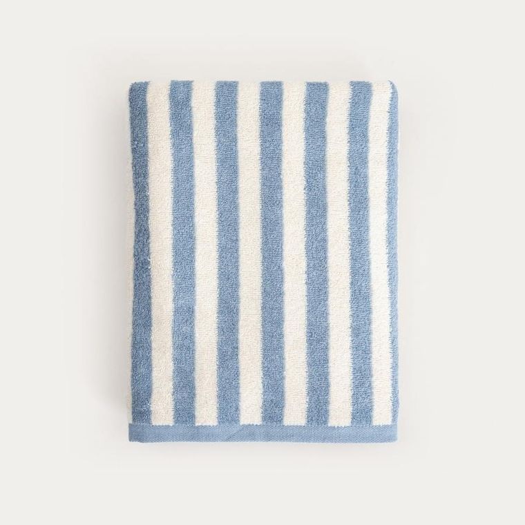 Homla, Listra, ręcznik, w niebieskie paski, 70-130 cm
