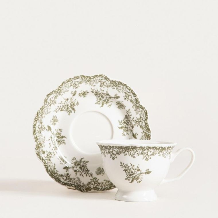 Homla, Lourry, filiżanka, ze spodkiem, zielona, 0,2l