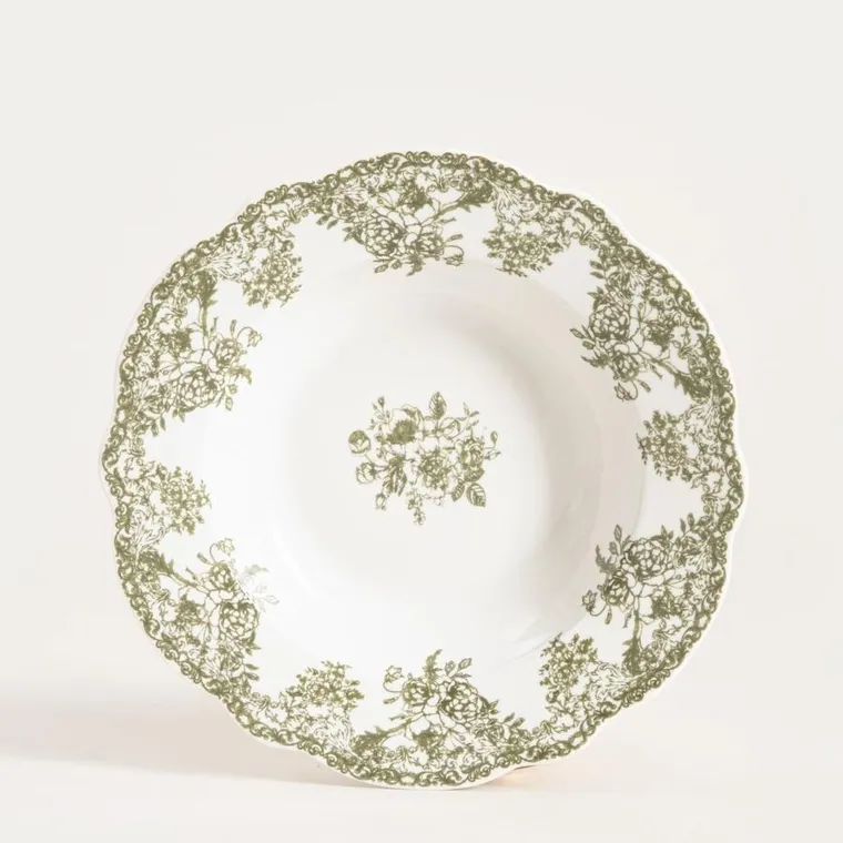 Homla, Lourry, talerz, głęboki zielony, 22 cm