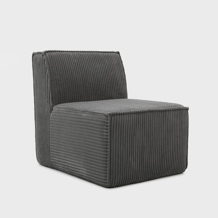 Homla, Lykke, fotel modułowy, ciemnoszary sztruksowy, 73-88-73 cm