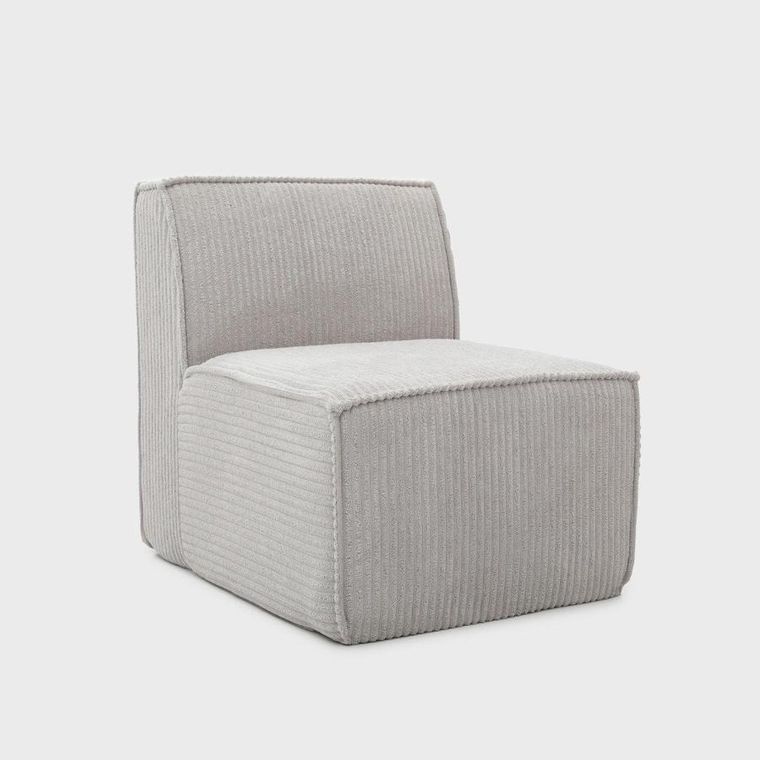 Homla, Lykke, fotel modułowy, jasnoszary sztruksowy, 73-88-73 cm