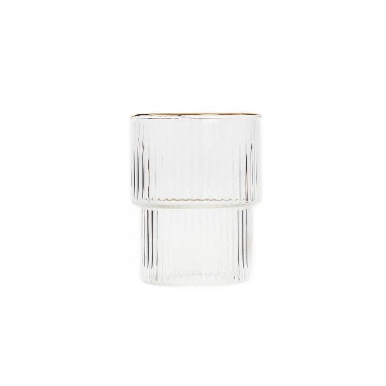 Homla, Lynn, szklanka, piętrowana ryflowana mała ze złotym rantem, 0,32l