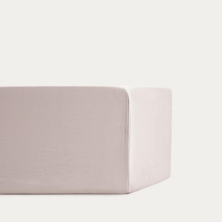 Homla, Maisy, prześcieradło, z pranej mikrofibry, beżowe, 180-200 cm