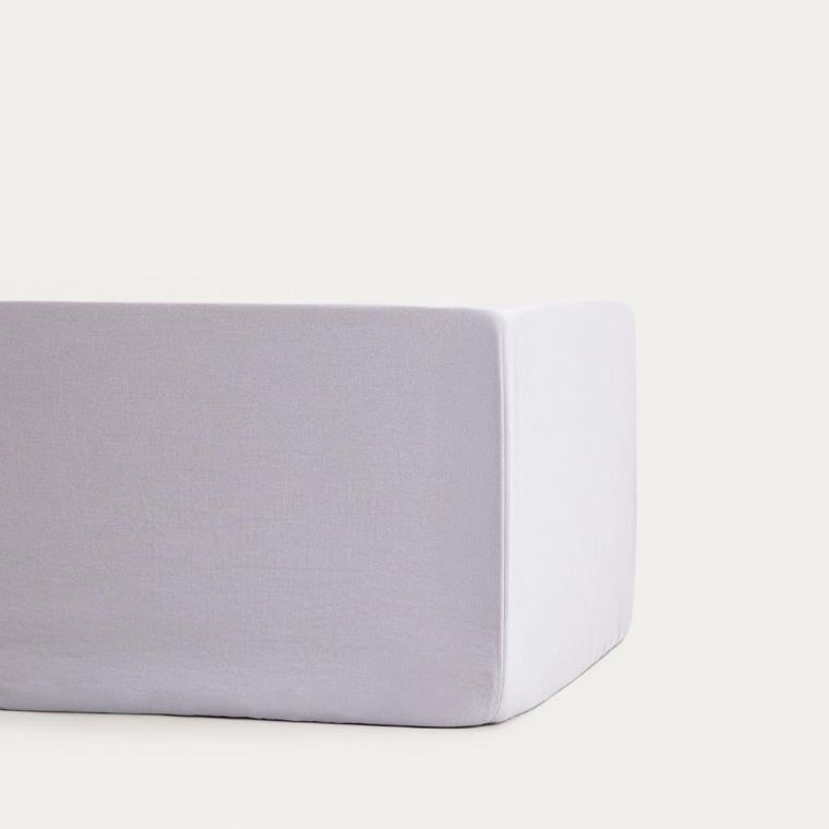 Homla, Maisy, prześcieradło, z pranej mikrofibry, szare, 90-200 cm