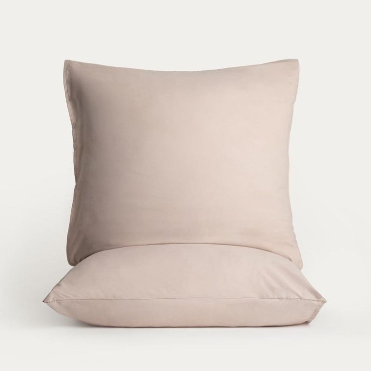 Homla, Maisy, zestaw dwóch poszewek, z mikrofibry beżowych, 70-80 cm, 2 szt.