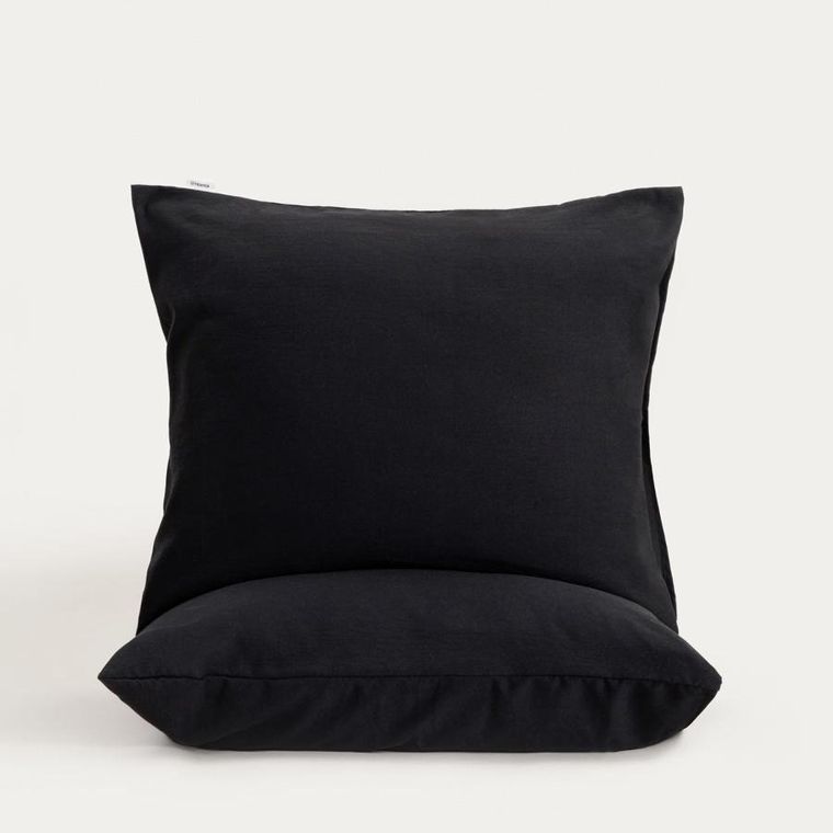 Homla, Maisy, zestaw dwóch poszewek, z mikrofibry czarnych, 70-80 cm, 2 szt.