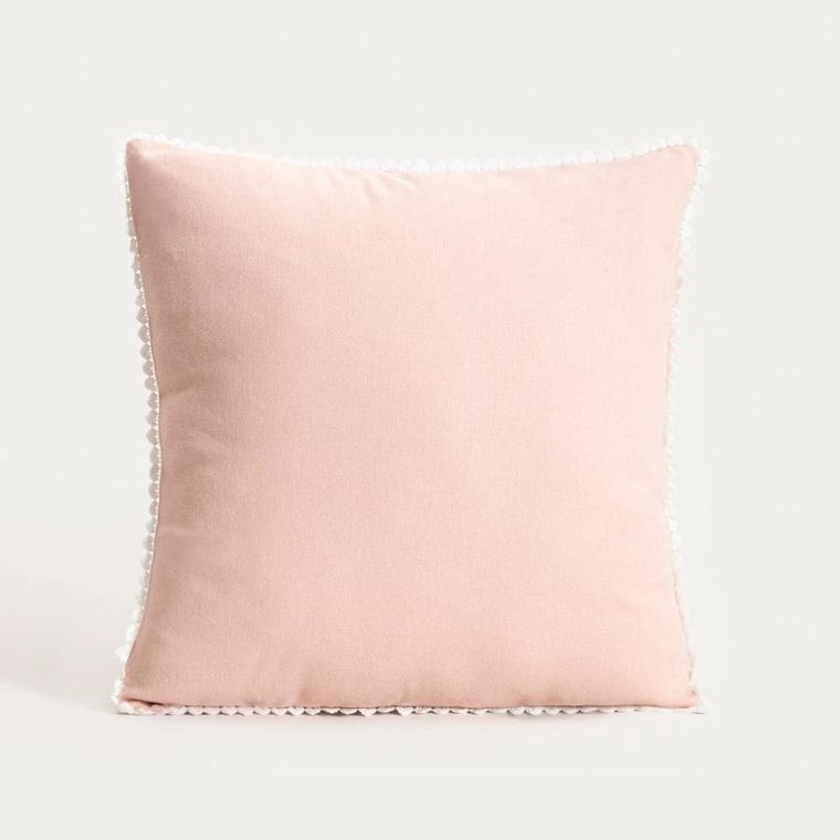 Homla, Mariel, poszewka, z dekoracyjną lamówką z naturalnych materiałów, 45-45 cm