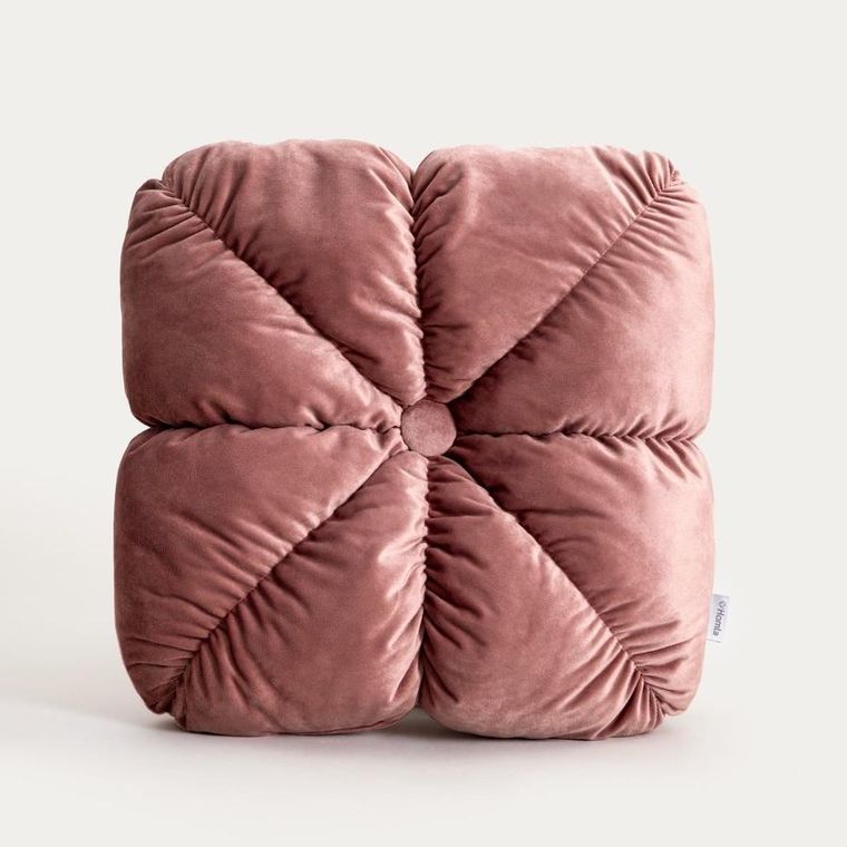 Homla, Martina, poduszka, różowa z ozdobnym przeszyciem, 45-45 cm