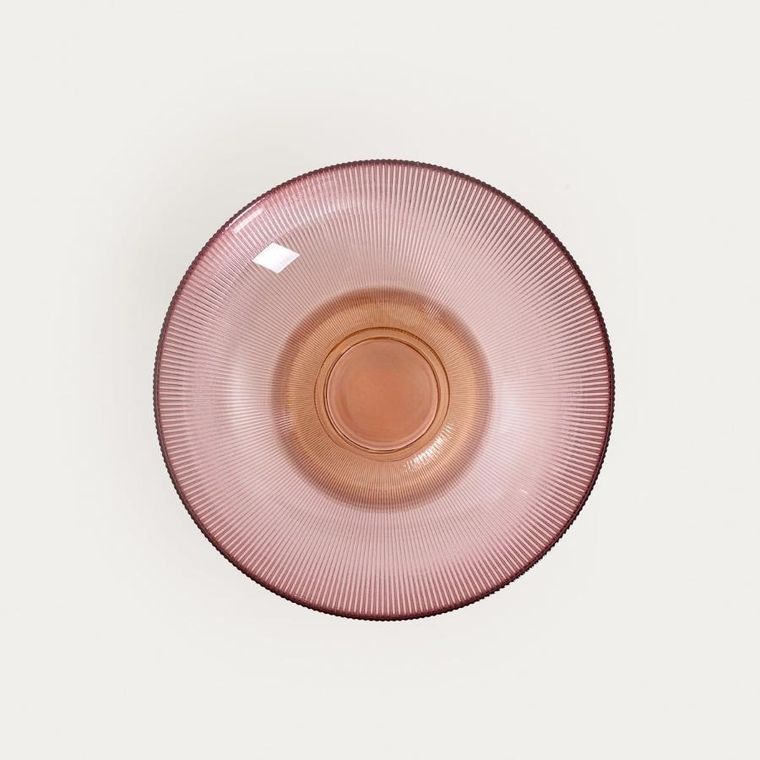 Homla, Megalo, patera, szklana różowo - żółta, 25 cm