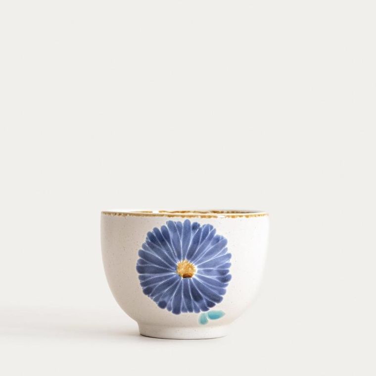 Homla, Meren, miska, z niebieskim kwiatem, 14-10 cm