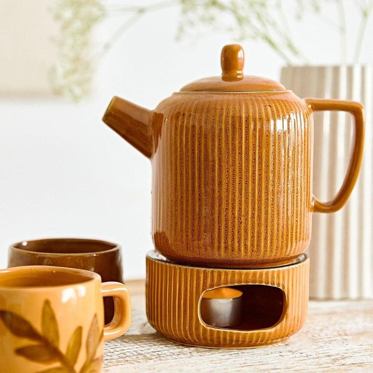 Homla, Mirande, dzbanek, z podgrzewaczem bursztynowy, 0,95 l